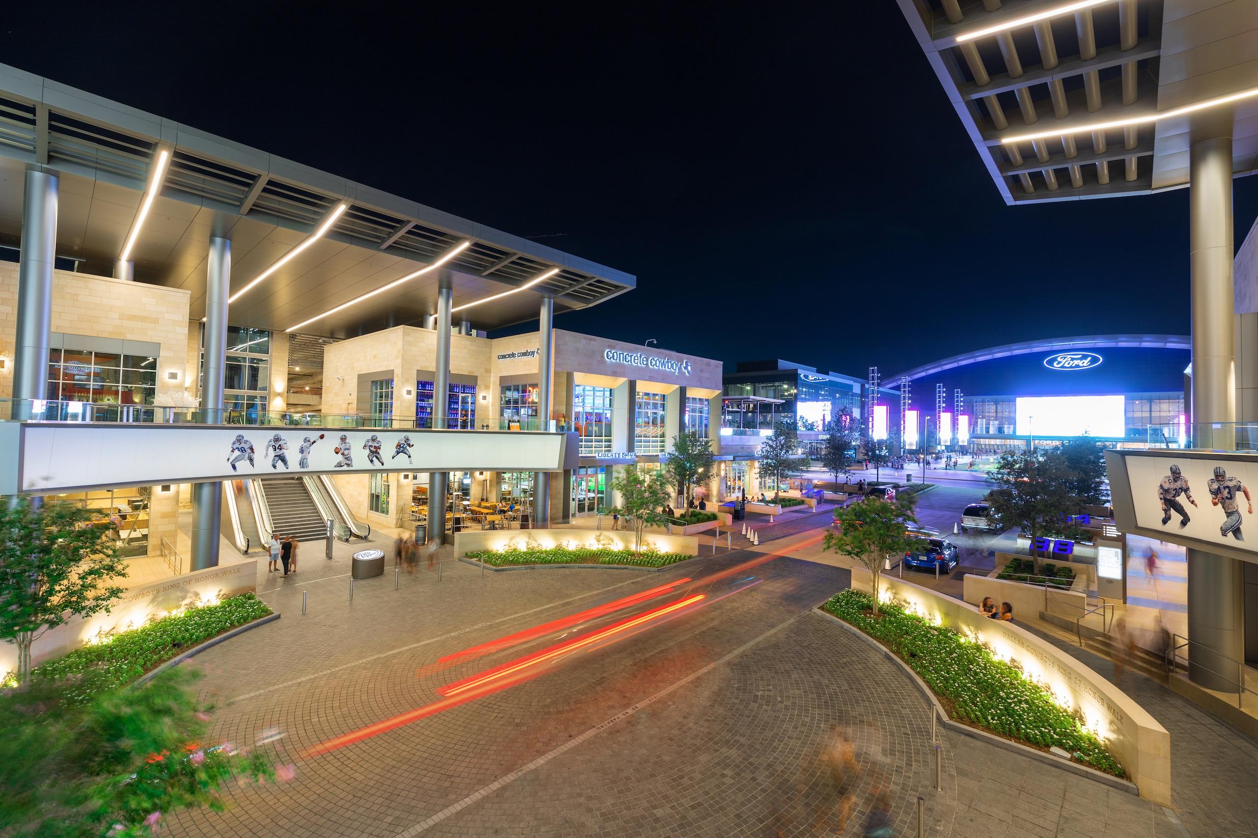 shopping area at The Star with view of Ford Center