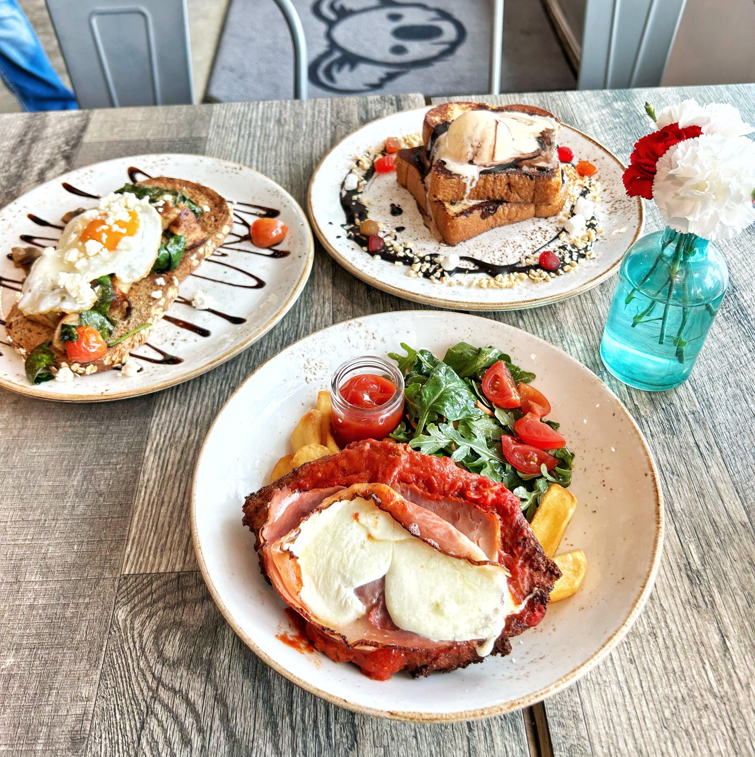 An assortment od food at The Aussie Grind