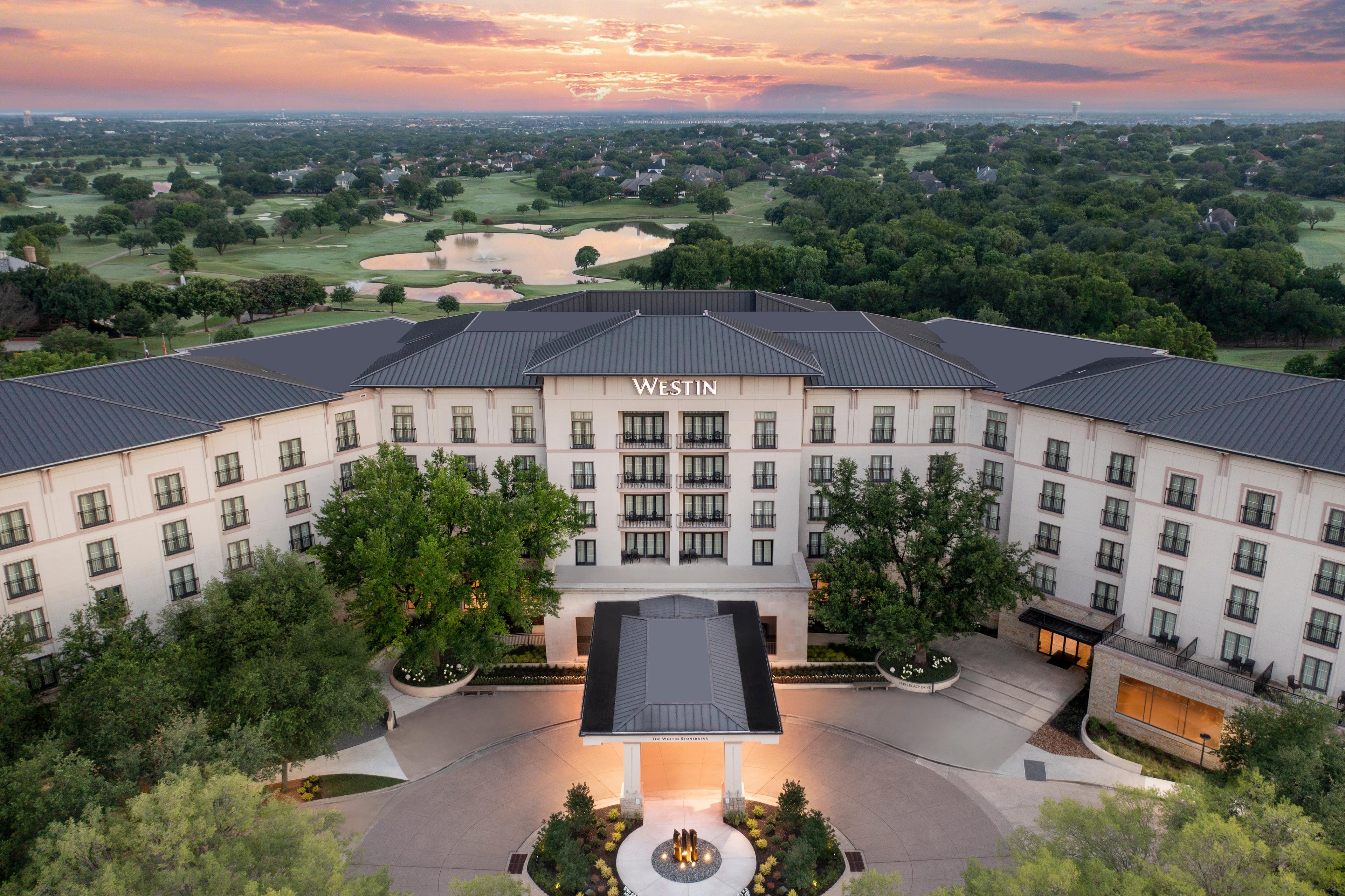 aerial of the Westin entry way